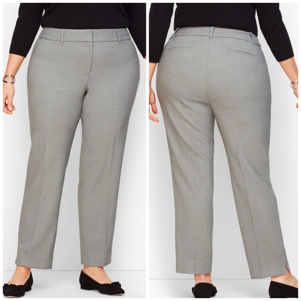 Talbots High Waist Hampshire Ankle Length Curvy Straight Leg Gray Plus Size 18W